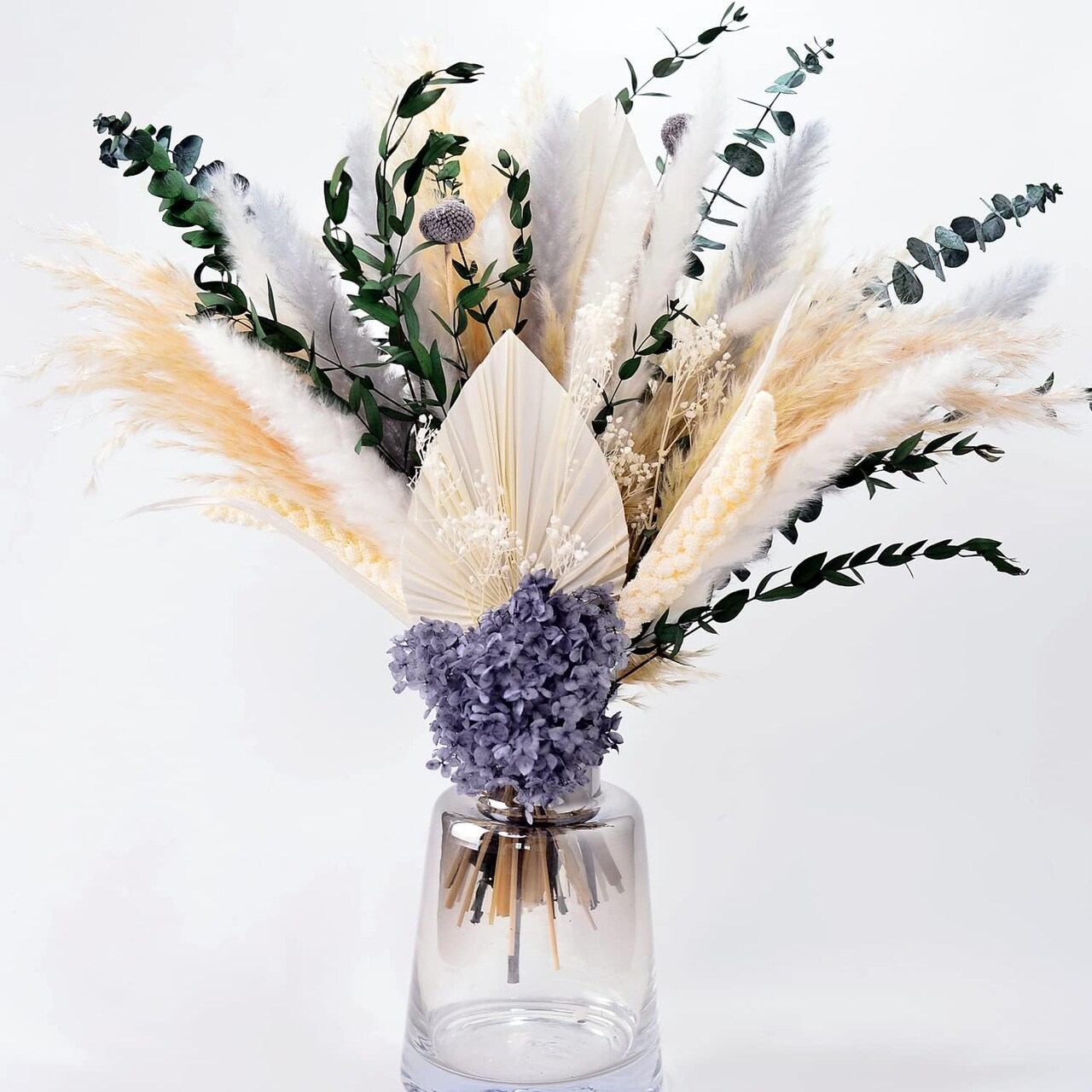 Pampas & Eucalyptus Dried Flower Bouquet for Wedding and Home Decor